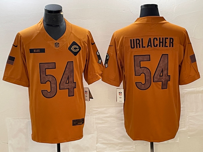 Men's Chicago Bears Brian Urlacher #54 Brown 2023 Salute To Service Retired Limited Jersey